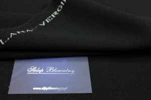 Wełna Kostiumowa Krepa Vergine Czarna