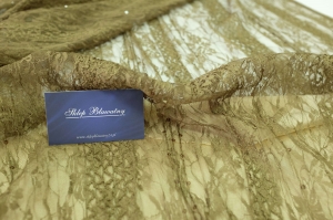 Koronka Poliestrowa z Cekinami Oliwkowa