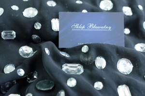 Jedwab Naturalny Szyfon z Kamieniami