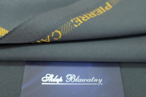 Wełna Kostiumowa 100% Vergine Pierre Cardin Szaro Zielona