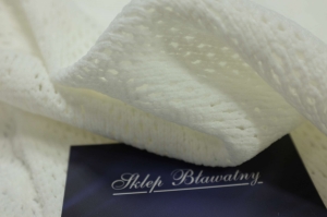 Wełna Bawełna  Poliamid Ażur Haft Gont Ecrue