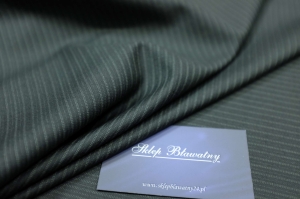 Wełna 100% Garniturowa Prążek Czarna Stock