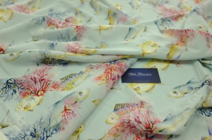 Jedwab Naturalny z Lycrą Krepa D&G Pescara Blu