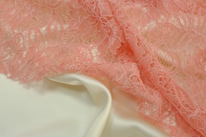 Wiskoza Lycra Koronka Momento Morelowa