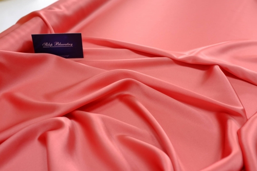 Jedwab Naturalny Satyna z Lycrą Milano Koralowy 01.jpg