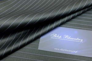 Wełna 100% Dormeuil Amadeus Garniturowa Granat Prążek