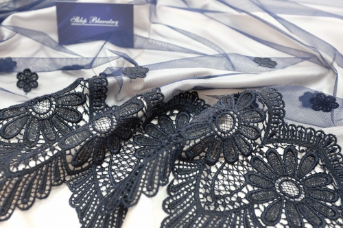 Koronka Poliamid Lycra Rivale Granatowa 06.jpg