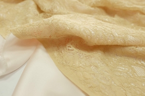 Wiskoza Lycra Koronka Momento Ciepły Beige