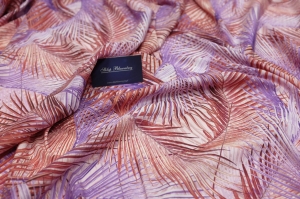 Jedwab Naturalny z Lycra Krepa na Satynie Cavalli Allone