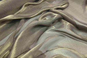 Jedwab Naturalny Wiskoza Szyfon Lurex Oliwka