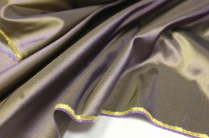 Jedwab Naturalny 100% Tafta Inteligentna Kameleon Fiolet/Złoto