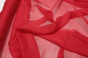 Jedwab Naturalny 100% Muślin/Woal Milano Czerwony