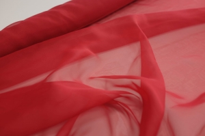 Jedwab Naturalny 100% Szyfon Milano Czerwony Soczysty