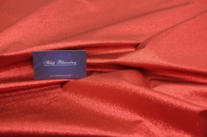 Wiskoza Lurex Tafta Kupon Błyszcząca Czerwona