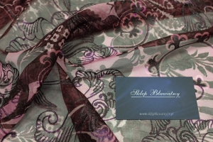 Jedwab Naturalny Szyfon z Brokatem Milwaukee